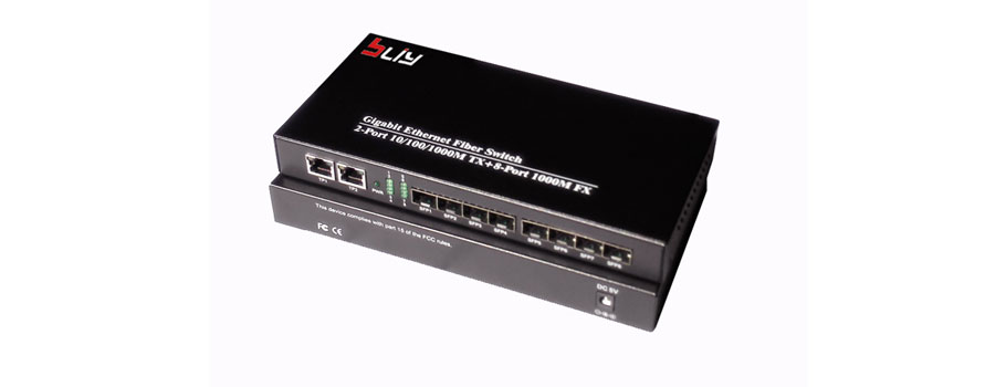 10/100/1000M 8 fiber ports and 2 Ethernet ports dual fiber Fiber Optic Switch