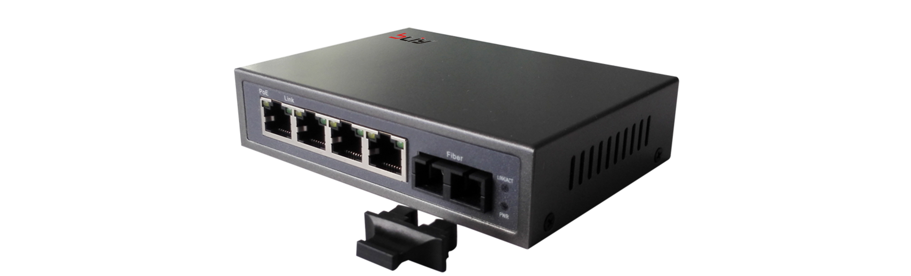 10/100M 1 fiber port 4 POE port dual fiber POE switch