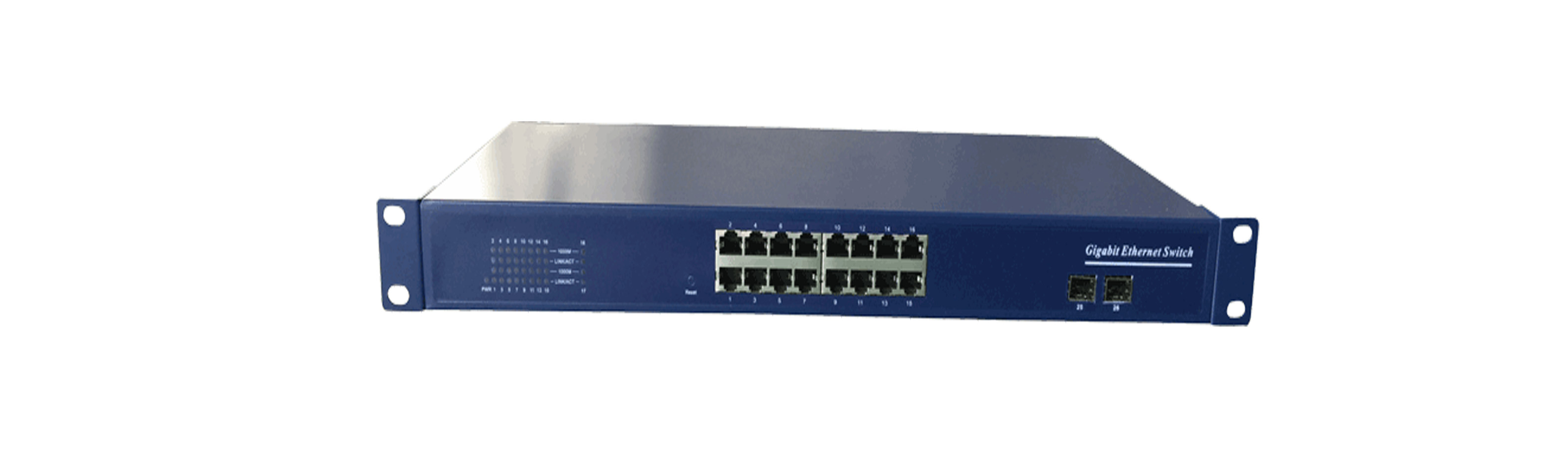 10/100/1000M 2 1.25G SFP fiber ports 16 10/100/1000M Ethernet ports SFP switch