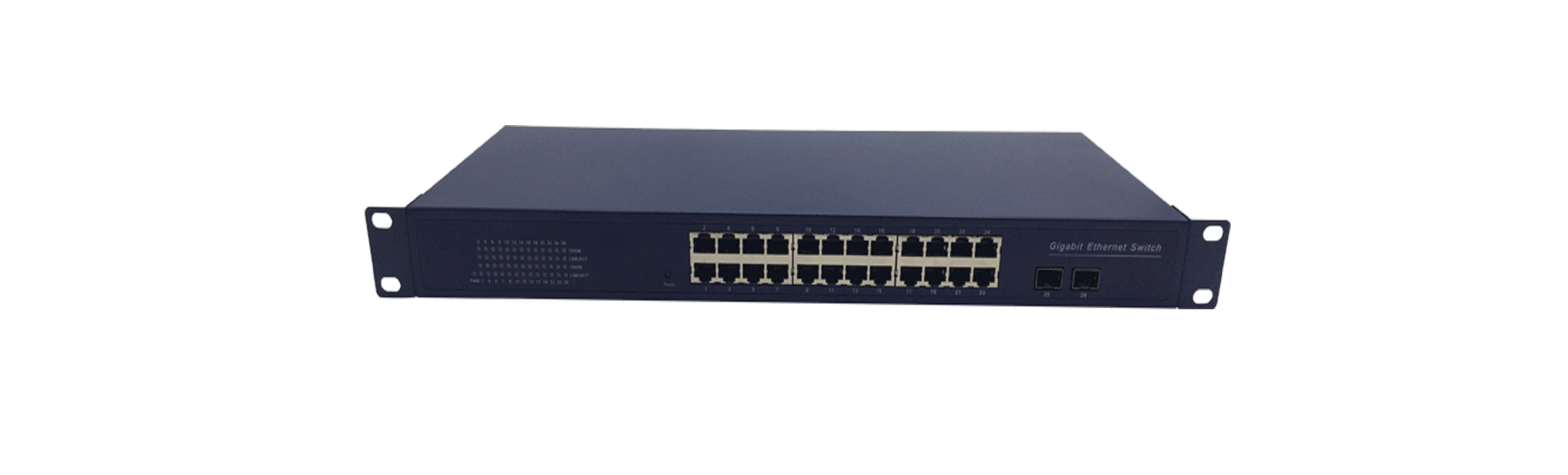 10/100/1000M 2 1.25G SFP fiber ports 24 10/100/1000M Ethernet ports SFP switch