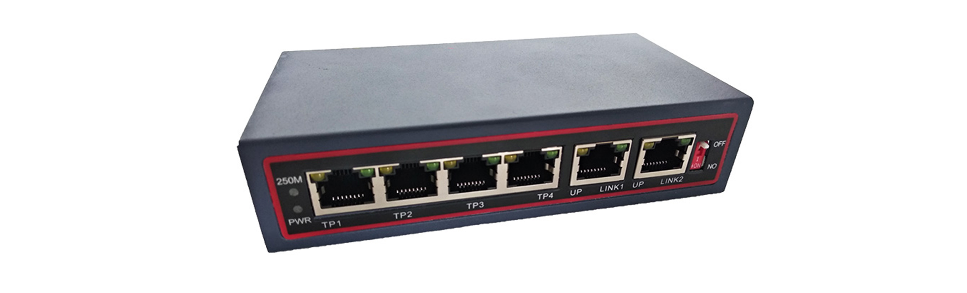 100M 4+2 POE Switch with 2 uplink and 4 10/100M POE