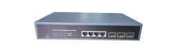 Layer 3 Smart switch POE small size desktop manageable media converter with 3 SFP ports and 4 Ethernet ports