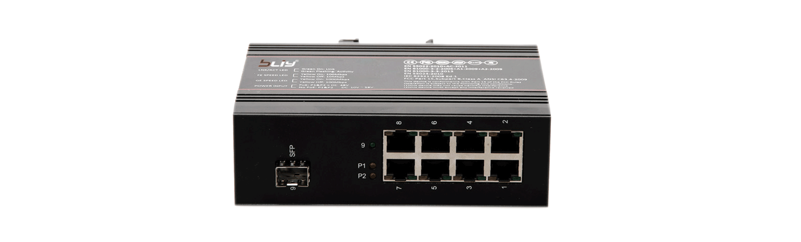 10/100/1000M  1 SFP connector and 8 Ethernet ports Industrial SFP Switch